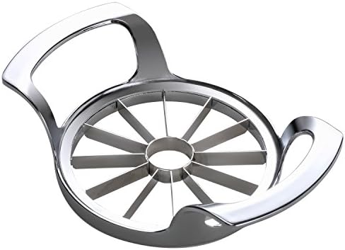 SAVORLIVING Apple Slicer Upgraded Version 12-Blade Extra Large Apple Corer, Stainless Steel Ultra-Sharp Apple Cutter, Pitter, Divider for Up to 4 Inches Apples (Update) (12 Cut)