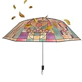 パラソル傘、ステンドグラス手動傘 女性用 | 雨対策 全天候 強力 フレーム用品 ビーチ 通勤 写真撮影 ウォーキング テラス