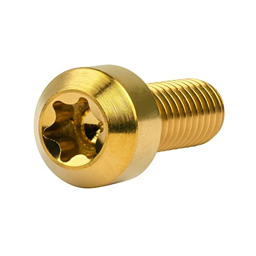 Image of Titanium Torx Square Head M6 x 10 15 20 25 30 35 40 45 50 60 65 70 80mm Screw Pack of 5 (Gold, M6x15mm)