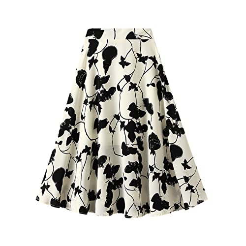 Jupe trapèze en mousseline beige à taille unique extensible et tissu fluide anti-plis
