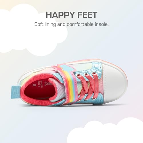DREAM PAIRS Girls Rainbow Shoes School Sneakers,Blue,12 Little Kid - image 5