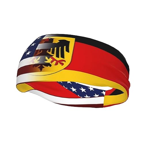 Cute German Flag Sports Sweatbands for Men Women Elastic Hairband Germany Workout Headband for Basketball Yoga Exercise