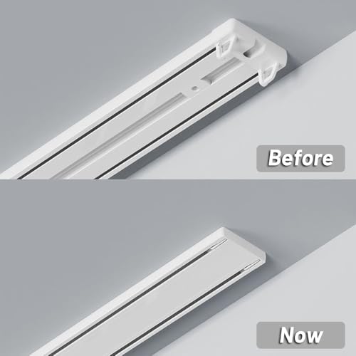 Tringle à rideaux double rail avec rouleaux silencieux pour cloisons de séparation et portes coulissantes