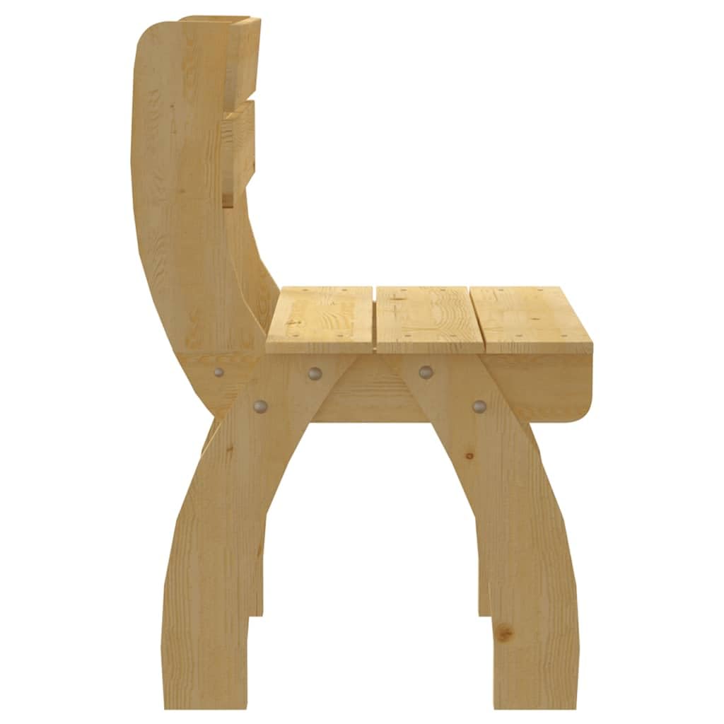 Silla de jardín robusta de madera de pino impregnada con respaldo para exteriores, silla de jardín estable para terraza y jardín, fácil de montar