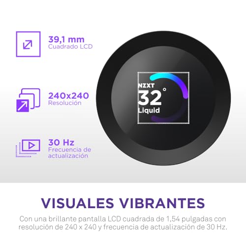 Refrigeración líquida AIO NZXT Kraken Plus 360 ventiladores F120P Intel LGA 1851 AMD AM5 negro 4