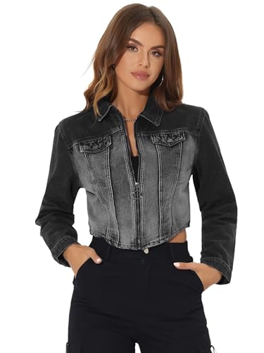 Veste en jean femme coupe asymétrique finis les boutons difficiles à fermer