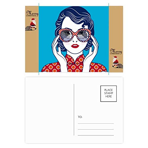 Lunettes bleues asiatiques haut de gamme pour femme avec cartes d'art x20