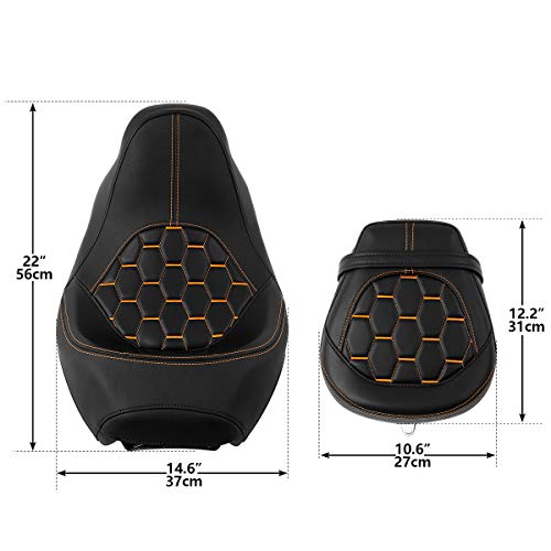 Two-up Front Rear Driver Passenger Seat Detachable Motorcycle Driver & Passenger Motorcycle Seat Fit for Harley Touring Road King Special FLHRXS 2009-2022 - Thumbnail 5