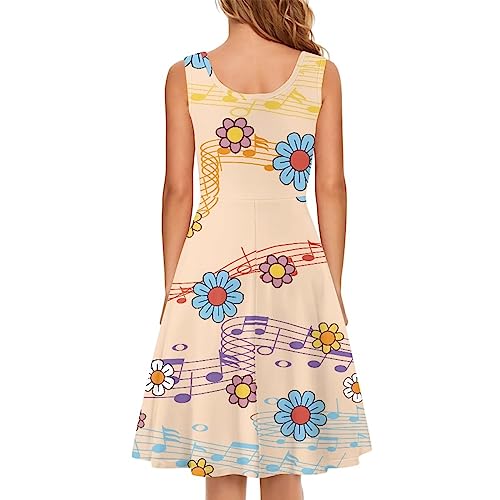 Image of Dreaweet Casual Sleeveless Dresses for Women Girls, Round Neck Tank Dresses with Pockets Summer Sundress Size XS-4XL