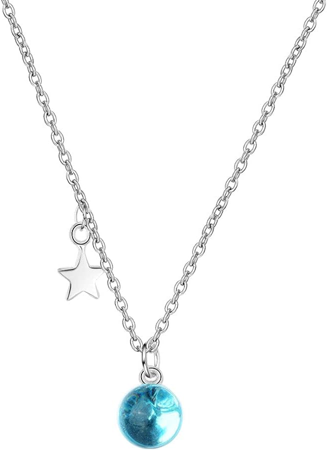 925 Sterling Silver Crystal Round Ball Necklaces & Pendants For Women Jewelry Choker Collar