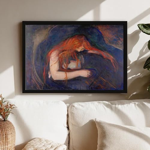 Impression sur toile Vampire de Munch de qualité supérieure avec cadre