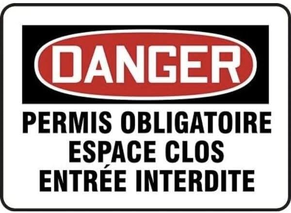 FRENCH OSHA DANGER SAFETY SIGN, Mfr: FRMCSP058JXP-A