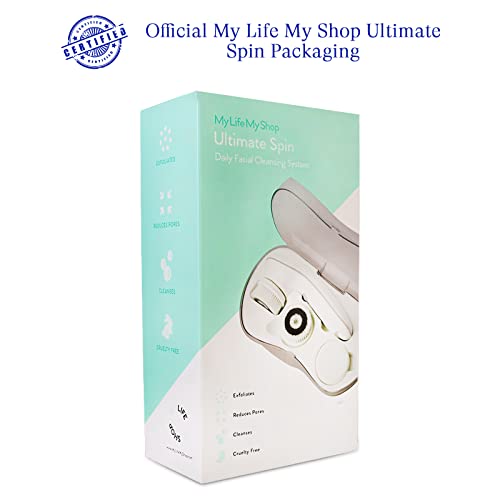 My Life My Shop Ultimate Spin Facial Cleansing Brush (Grey) Ultimate Skin Spa With 3 Interchangeable Face Brushes-Daily Cleansing, Exfoliating Brush, Silicone Brush&Protective Case #TOP5