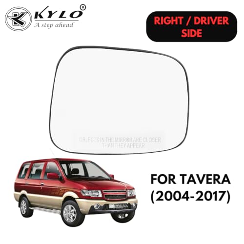 Image of KyloXtreme Tavera (2004-2017) Driver Side (Right Side) Car Side Mirror Glass /Tukdi /Sub Mirror Plate