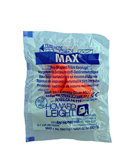 Honeywell Howard Leight MAX-1 Soft Foam Ear Plugs (60 Pairs)