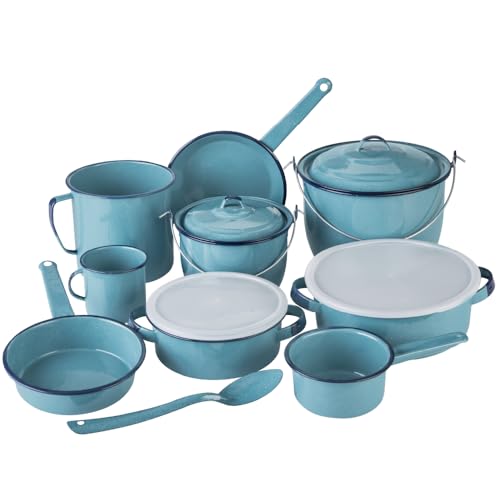 Cinsa 14-Piece Enamel Cookware Set