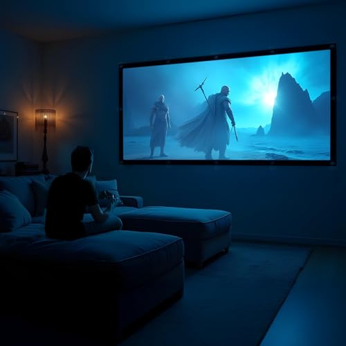 Écran de projection portable 150 pouces toile polyester 16:9 angle 179° - 3