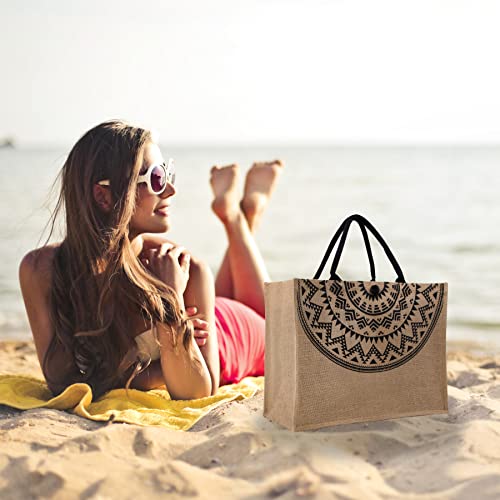 Image of Hibala Woven Large Beach Bag Straw Beach Tote Handmade Weaving Shoulder Tassel Bag Handbag