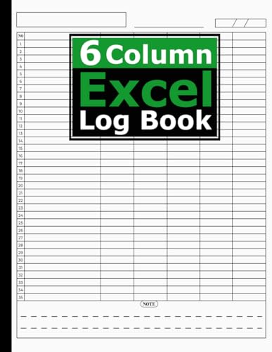 6 Column Excel Log Book: Blank Spreadsheet Ledger Book to Record Lists and Information (8.5'' x 11'', 110 Pages)