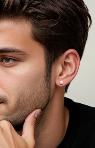 Moissanite Stud Earrings 0.2-2CT T.W. 18K White Gold Plated Solid Sterling Silver 925 Post | Gifts for Men and Women | GRA Certified D/VVS1 Lab Diamond | Hypoallergenic | Gift Box4