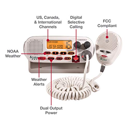 image for Cobra MR F45-D Fixed Mount VHF Marine Radio – 25 Watt VHF, Submersib