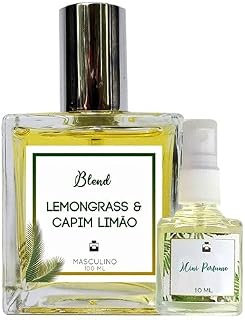 Perfume Lemongrass & Capim Limão 100ml Masculino - Blend de Óleo Essencial Natural + Perfume de presente