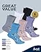 Pembrook Knit Diabetic Socks for Women & Men - 6 Pairs | Flowers | Breathable with Smooth Toe Seams | Diabetic Ankle Socks for Women