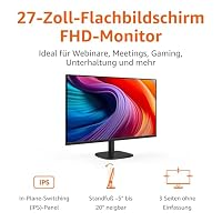 Amazon Basics Monitor 27 Zoll (68.6 cm), FHD 1080p, max. 100 Hz, VESA-kompatibel, integrierte Lautsprecher, Schwarz – Ansicht 2
