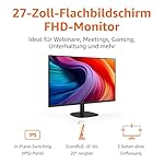 Amazon Basics Monitor 27 Zoll (68.6 cm), FHD 1080p, max. 100 Hz, VESA-kompatibel, integrierte Lautsprecher, Schwarz – Bild 2