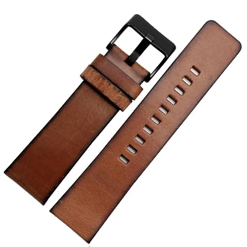 Bracelet de montre rétro en cuir épais pour grands boîtiers homme 24mm