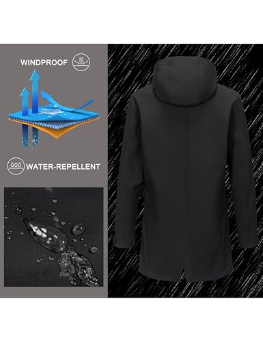 Little Donkey Andy Women's Softshell Fleece Lined Jacket with Hood Windbreaker Insulated Long Warm Rain Jacket3