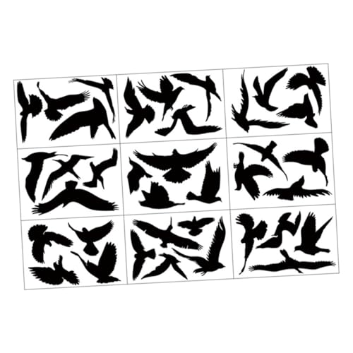 ARTSEWPLY Pegatinas Estáticas Anticolisión Para Ventanas Diseño De Colibrí Negro, 9 Piezas, Adhesivo Electrostático Removible, Protección Para Aves En Ventanas Del Hogar y Oficina