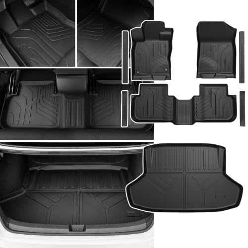 Image of Floor Mats for Honda Civic 2022-2026, with Cargo Mat | Only Sedan & Gas, Full Protection Mat Set with Cargo Liner, All Weather TPE, Non Slip & Odorless, 11th Gen Civic Accessories