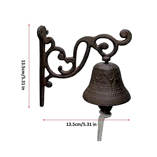 Xiayizhan Campainha de mão de pássaro retrô de ferro rústico, decoração vintage estilo fazenda para