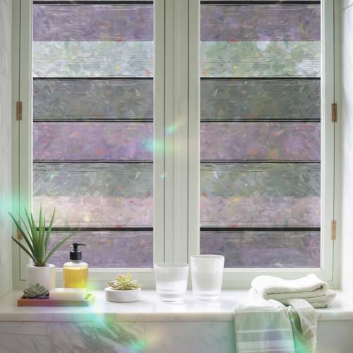 Película de privacidad para ventana Rainbow gris púrpura 18 x 39 in miniatura 5