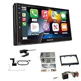 Autoradio mit iOS CarPlay Android Auto, DAB+, Bluetooth (Freisprech und Audio Streaming), Weiße Displaybeleuchtung, USB, AUX, iOS kompatibel, Android kompatibel