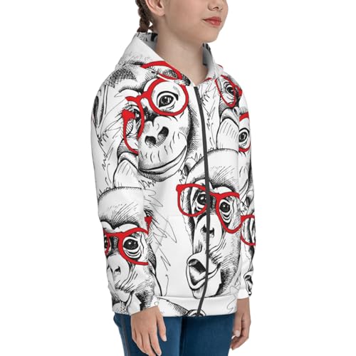Monkey Kid Hoodies Boys Zip Up Sweatshirts Girls Pullover with Pocket4
