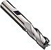 Niagara Cutter N85845 Carbide Square Nose End Mill, Inch, Weldon Shank, Uncoated (Bright) Finish, Roughing and Finishing Cut, 30 Degree Helix, 4 Flutes, 4" Overall Length, 0.750" Cutting Diameter, 0.750" Shank Diameter