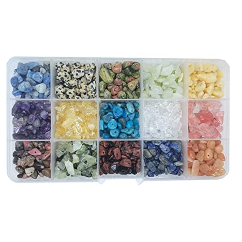 2000 Pcs Chip Gemstone Beads DIY Jewelry Making, Healing Engry
