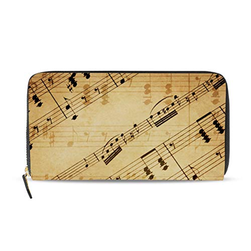 Portefeuille en Cuir Musique Vintage Femme pour Sécuriser vos Cartes et Billets sans Encombrement