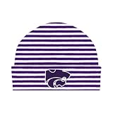 College Baby NCAA Officially Licensed Striped Knit Cap - Kansas State Wildcats Logo, Purple/White, Newborn 0-3 Months