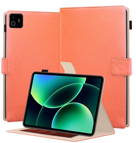 Image of TGK Flip Cover Case for Xiaomi Mi Pad 8 /8 Pro /Mi Pad 7 /7 Pro 11.2 inch Tablet with Stylus Holder (Peach)