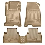 Husky Liners Weatherbeater Floor Mats | Fits 2008-2012 Honda Accord 4 Door | Front & 2nd Row, 3-pc Tan - 98403