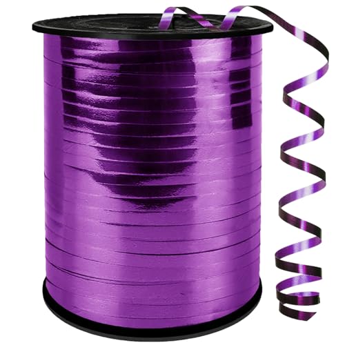 SXDMHYB Metallic Shiny Curling Ribbon,500 Yard,1/5" for Crafts,Gift Wrapping, Balloon String, Baby Shower, Parties & Festivals, Florist Flowers (Purple)