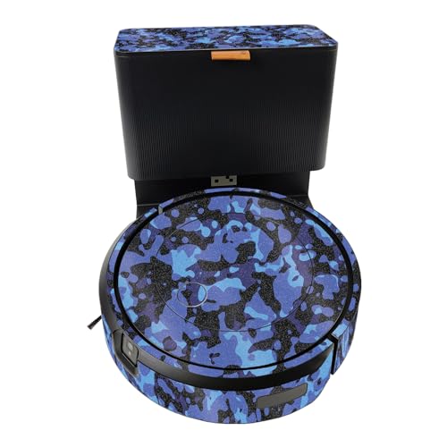 Glossy Glitter Smart Home Skin Compatible with iRobot Roomba J5 Plus - Blue Modern Camo - Premium 3M Vinyl Protective Wrap Decal Cover - Easy to Apply | Crafted in The USA by MightySkins