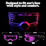 LED Light Up Glasses For Party LED Glasses For Adults Kids Futuristic Sunglasses Cosplay Costume Rave Accessories Glowing Neon Sunglasses,Gifts(Cool Glasses) - Image 5