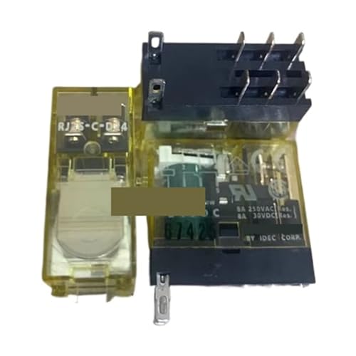 Relé RJ2S-C-D24 interruptor electromagnético 24V con conector de 8 pines DC 2