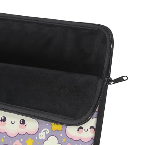 Funda para portátil de 13" que evita arañazos con diseño Kawaii Moon & Clouds multicolor 3