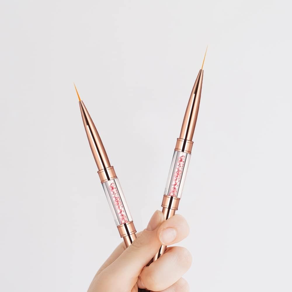 Acrylic Brush Design Polish Decoration Gel Nail Pen Tools All For Manicure Everything Brushes Case Stuff Thin Drawing Nails