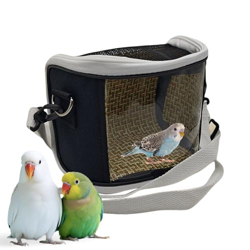 Parrot Travel Carrier - Parakeet Outdoor Carrying Cage | Breathable Cockatiel Carrier | for Macaw Conure Budgies Vet Visit Short